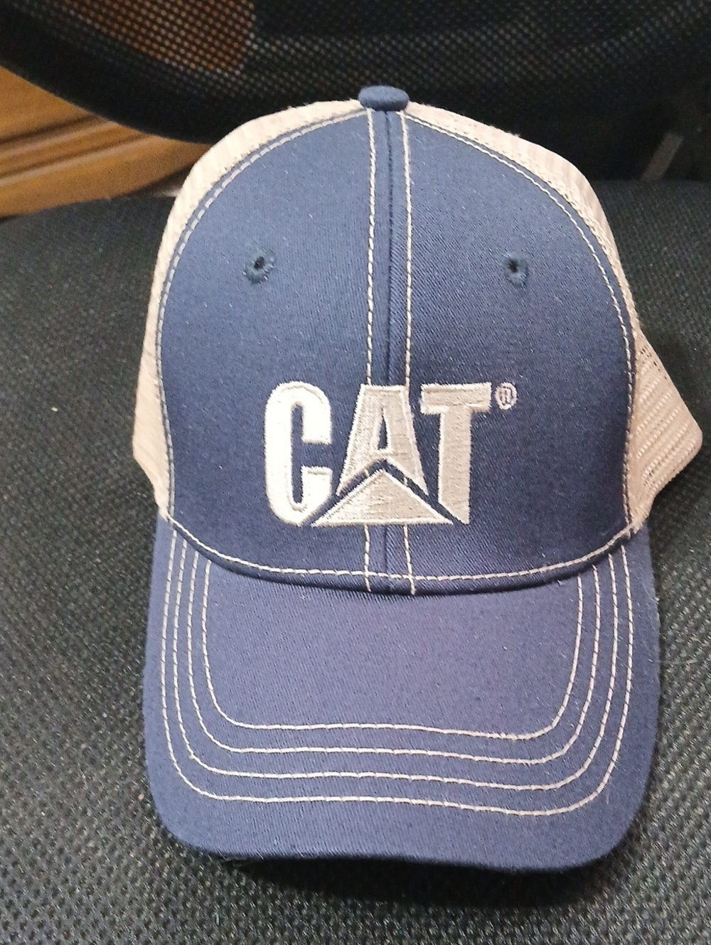 CAT Mesh Back Cap - Blue and Tan